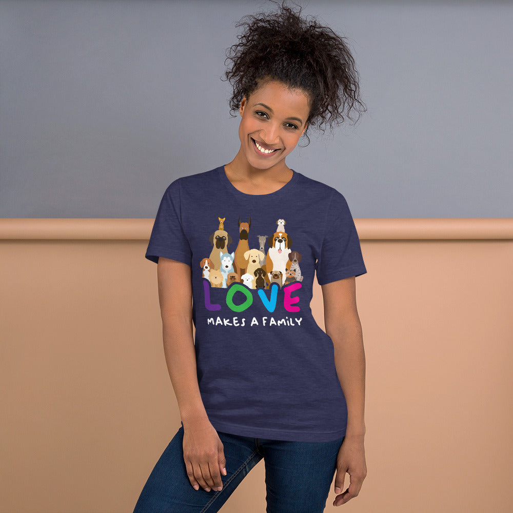 Love Makes a Family Unisex T-Shirt - Navy